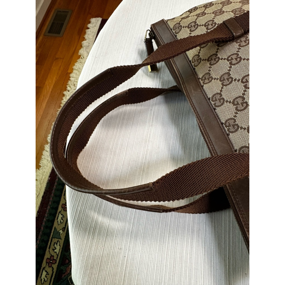 Gucci Beige Brown Canvas & Leather Small Tote Bag - Picture 14 of 15
